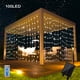 thumbnail image 1 of 1pc 300/200/100 LED Solar Curtain Light, Multiple Color Options, Outdoor Remote Control, 8 Lighting Modes Fairy Light, IP65 Waterproof Copper Wire Light, Christmas Party Wedding Family Bedroom Garden, 1 of 5