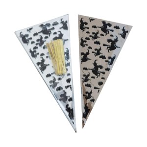 Bothyi - 100 Bolsas De Dulces De Halloween Con Forma De Triángulo, Bolsa De Regalo Transparente Para Tratar O Hacer Trucos, Bruja