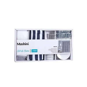 Set De Baño En Caja 6 Piezas Cortina Y Mas De Mashini