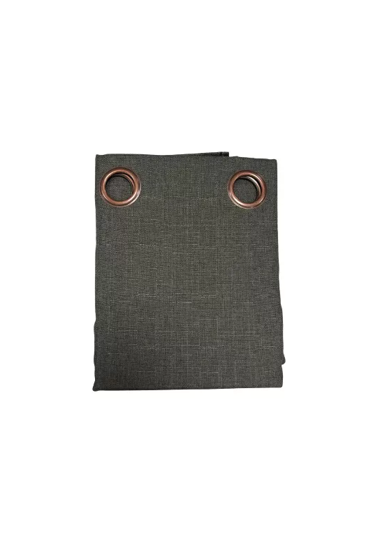 Genérico - Cortina Lino Con Blackout Engomado Térmica 140X220 Gris Grafito