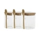 thumbnail image 1 of Set 3 Frascos Contenedores 570mL 10cm Cuadrado Cuchara Bambú, 1 of 3