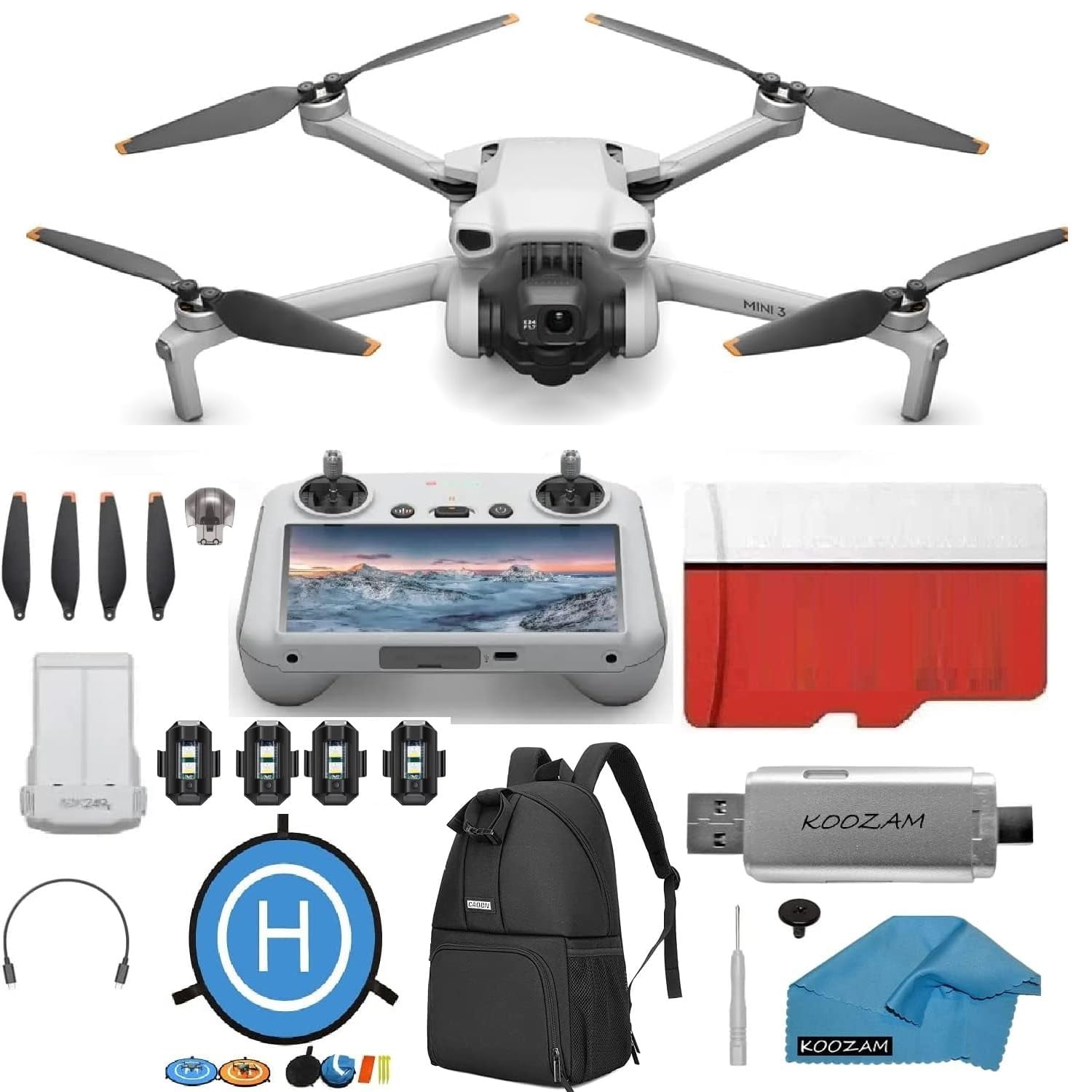 Drone Dji Mini 3 Con Kit De Cámara Y Control Remoto De Pantalla Dji Rc