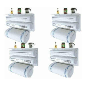 Genérico - Set 4 Dispensador Toalla Nova Triple Cocina Alusa Beige 39Cm