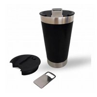 Termico - Vaso Térmico Acero Bebidas Frías / Calientes Con Destapador Color Negro.