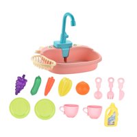 Bothyi - Fregadero De Cocina Con Agua Corriente, Juguetes Para Niños Y Niñas, Color Rosa