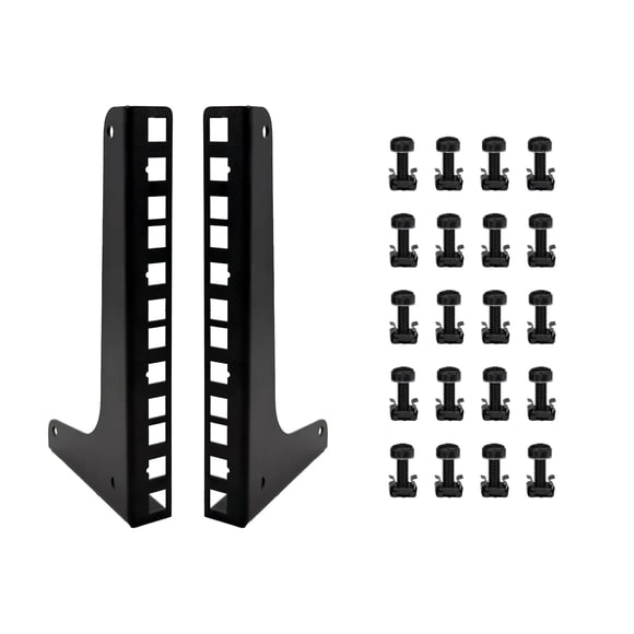 Barras de rack FMUSER 4U de montaje vertical en pared, color negro