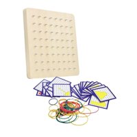 Bothyi - Tablero Geoplano De Madera Geo, Tablero Educativo Gráfico Para Niños, Niñas Y Niños