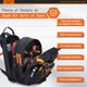 thumbnail image 4 of Mochila para herramientas KSIBNW Heavy Duty para hombre con 45 bolsillos, color negro, 4 of 6