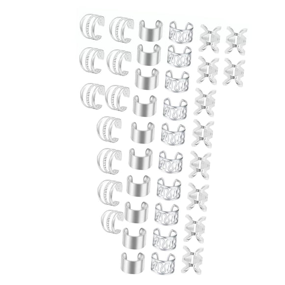 40 Piezas Dreadlocks Beads Aros para Trenzas Joyería de Cabello Moda Aleación Duradera Apertura Ajustable Adecuado para Jóvenes Fiestas Uso Personal Plata 40 piezas