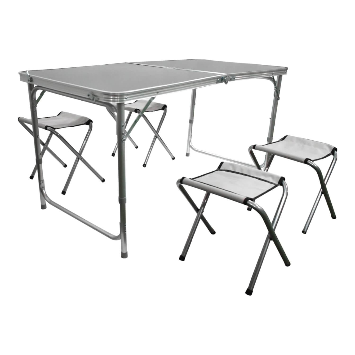 Mesa Pleagable + Pisos Plegable Outback Gris Tamaño Único