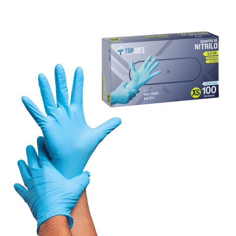Topsafe - Guante De Nitrilo Azul 5,5 Gr (100 Uds)