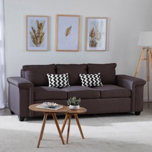 Muebles Cottoni - Sofá 3 Cuerpos Sicilia Tela Chocolate