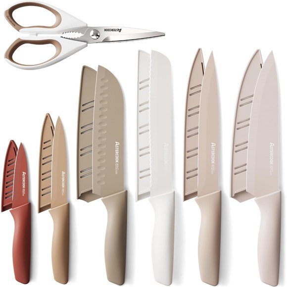 Astercook Knife Set, juego de 13 cuchillos de cocina con recubrimiento antioxidante