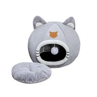 Magideal - Cama Semicerrada Para Perros Y Gatos, Nido Para Gatos Con Cojín Extraíble Y Lavable, Tienda De Campaña Autocalentable Para Dormir, Camas Para Perros P S