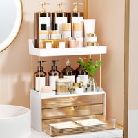 Organizador De Maquillaje Storbin, 3 Cajones, 5 Niveles, Baño, Color Ámbar