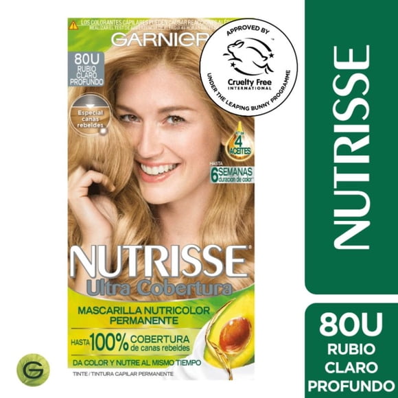 Coloración Garnier Nutrisse Ultra Cobertura 80 Rubio Claro Profundo