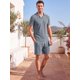 thumbnail image 2 of INSPIRE CHIC Conjunto de 2 Piezas para Hombre Camisa Polo y Pantalones Cortos Conjunto Casual de Verano S Gris, 2 of 5