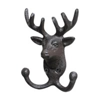Magideal - Estatuilla De Cabeza De Animal, Ganchos Montados En La Pared, Accesorio Para Colgar Abrigos, Versátil Para Garaje, Jardín, Llaves Rústicas, Colgador D Ciervo