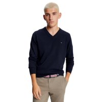 Jersey Tommy Hilfiger Para Hombre, Colección 2024, Cuello En V, Azul Marino, Xxl