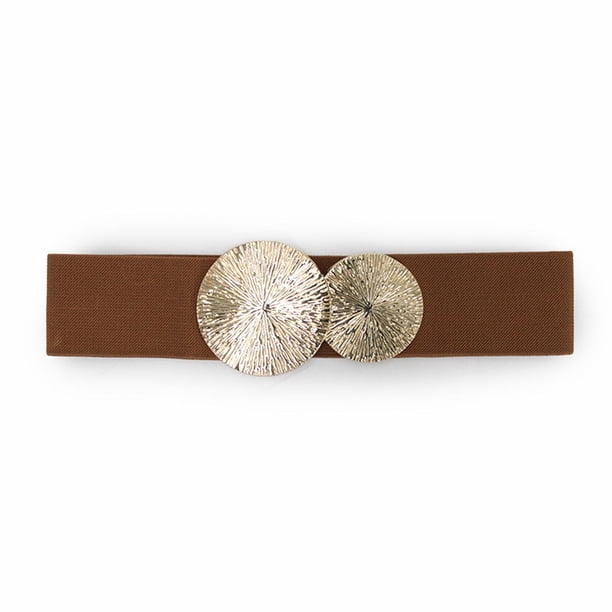 Cinturón Mujer Elasticado Ancho Hebilla Sol Y Luna Ajustable beige Talla Única