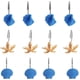 thumbnail image 1 of Gancho para cortina de ducha, 12 unidades, de resina, decorativo, con forma de concha y estrella de mar, para decoración del hogar y el baño (azul), 1 of 7