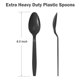thumbnail image 3 of Cucharas de plástico desechables Dealusy, 360 unidades, negras, sin BPA, 3 of 7