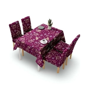 Tf - Set Mantel Más 6 Fundas De Sillas Antimanchas Navideño 140X220 Cm 01