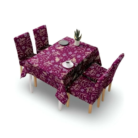 SET Mantel más 6 fundas de sillas antimanchas navideño 140x220 cm 01