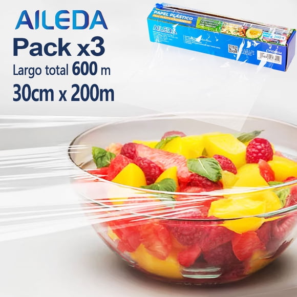 Film Plástico Aileda Para Conservar Alimentos 200 M * 30cm En Total 3 cajas