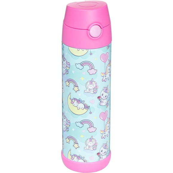 Botella de agua Snug Kids con aislamiento de acero inoxidable, 500 ml, unicornio