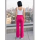 thumbnail image 2 of Pantalón Mujer Flare Pierna Ancha Cintura Elasticada Fucsia, 2 of 8