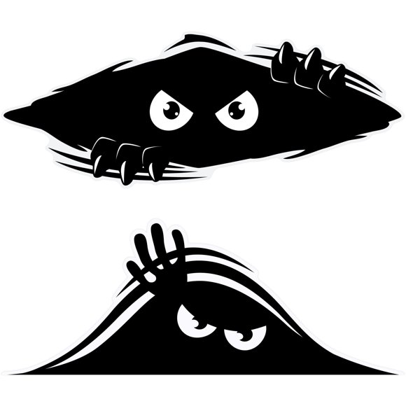 Pegatina para coche Stickios Monster - Pack de 2, fabricada en EE. UU.