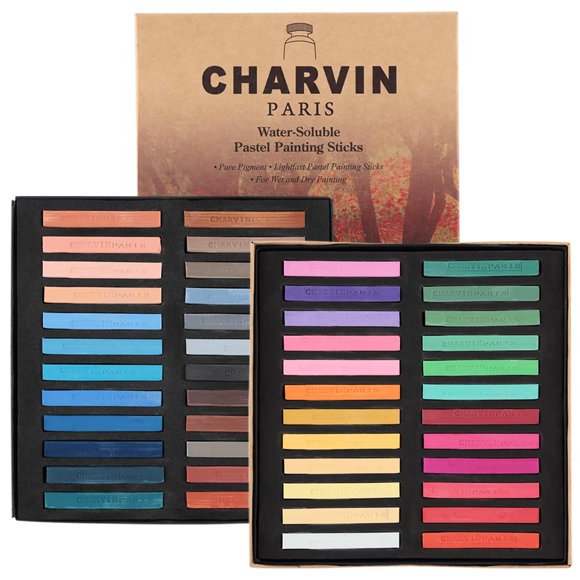 Set de 48 pasteles de tiza solubles en agua Charvin Artist