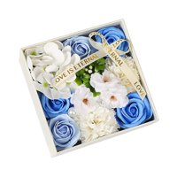 Bothyi - Jabón De Flores Con Pétalos De Jabón Romántico Perfumado Floral Para Fiesta Aniversario Azul