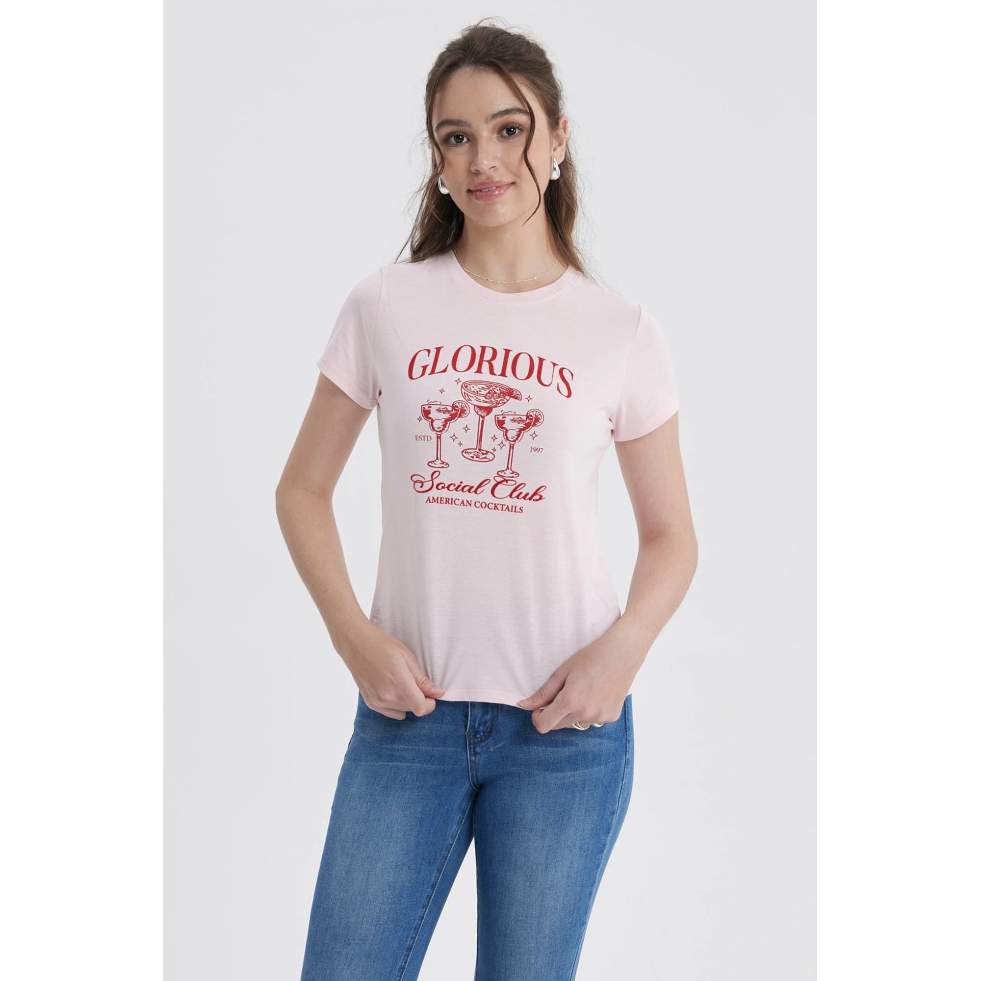 Fashionspark - Polera Mujer Básica Print Rosa