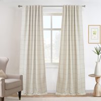 Cortinas Driftaway De 2 Paneles, 100% Opacas, Lino A Cuadros, 213 Cm