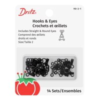 Cierres De Gancho Y Ojal Dritz, Tamaño 2, Acero Negro, 14 Unidades