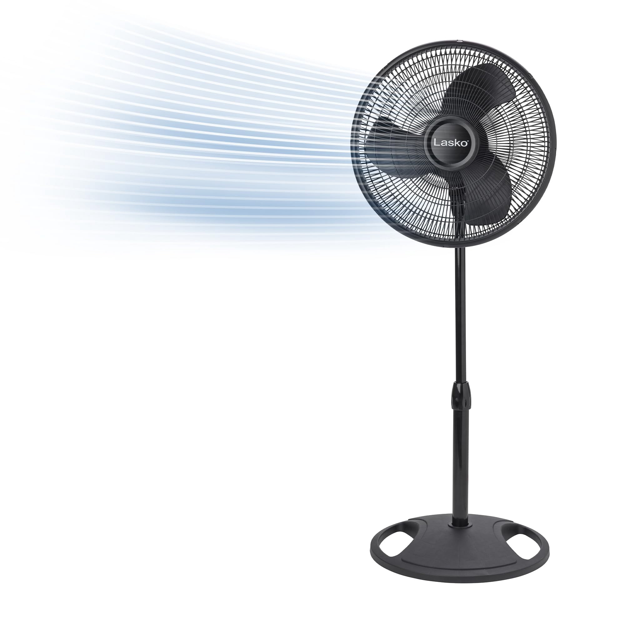 Ventilador De Pedestal Lasko 2521 De 40 Cm, 3 Velocidades, Silencioso Y Ajustable, Negro