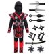 thumbnail image 3 of Disfraz de ninja rojo de Spooktacular Creations para niños de 8 a 10 años, 3 of 7