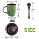 thumbnail image 2 of Juego de tazas de café de 350 ml con platillos y cucharas en el asa, aptas para microondas y lavavajillas., 2 of 5