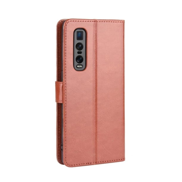 Funda tipo libro para OPPO Find X2 Pro, cartera todo‑en‑uno, funda multifuncional con tarjetero y correa de muñeca desmontable