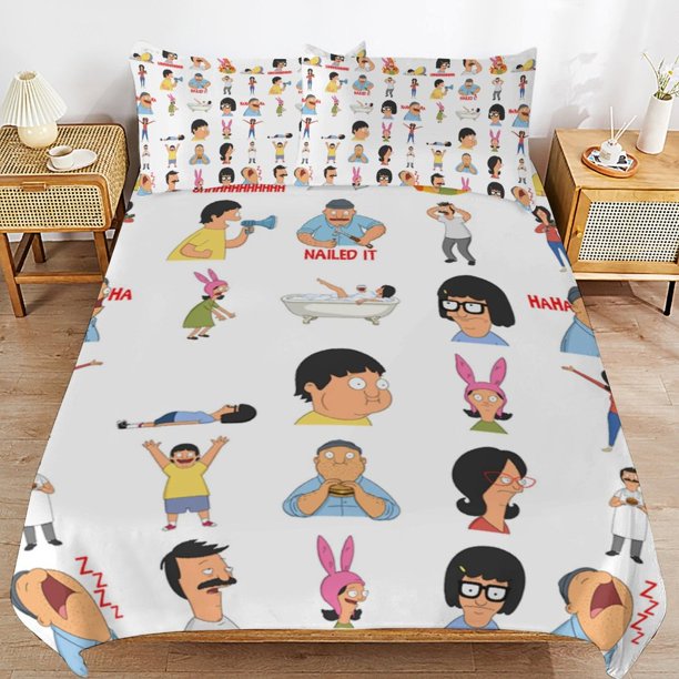 Bob's Burgers Duvet Cover Set 3 Piece Bedding Set Double Sided Printing Decorative Comforter Cover Set