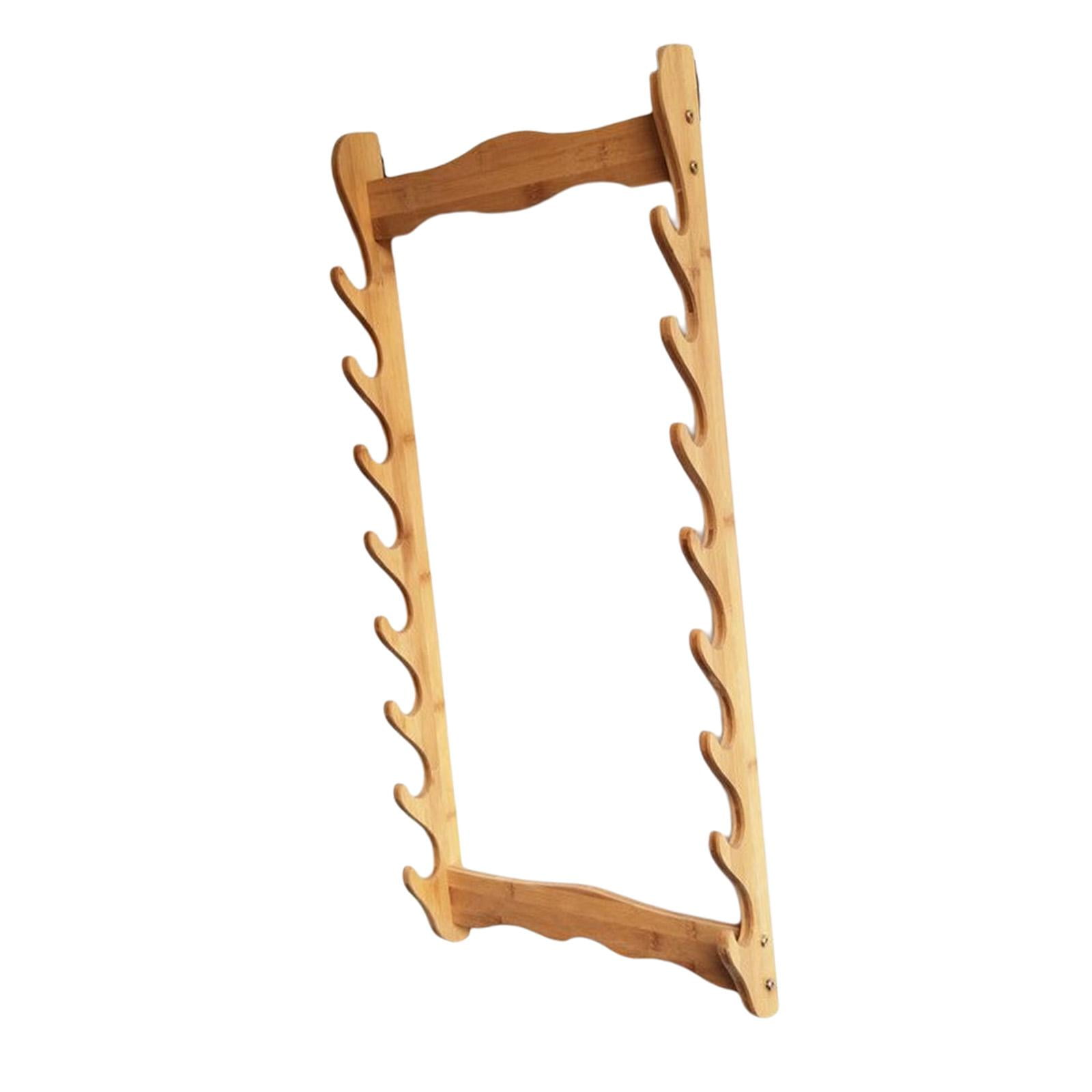 Magideal - Soporte De Pared De Madera Maciza Para , Colgador De Soporte Montado En La Pared, Soporte De Duradero Horizontal Para Samurai Wakizashi , 8 Niveles