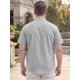 thumbnail image 3 of Camisa a Rayas de Manga Corta para Hombres Grandes y Altos INSPIRE CHIC 3XL Gris, 3 of 5