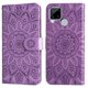 thumbnail image 1 of Funda tipo cartera FOXDOCK para Realme C15 , diseño girasol en relieve, cuero PU, cierre magnético, soporte y tarjetero, 1 of 5