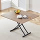 thumbnail image 2 of Modern minimalist multifunctional lifting table, with a 0.8-inch wood grain process sticker desktop and black metal legs, can be used as a dressing table, coffee table, dining table, and office table, 2 of 3
