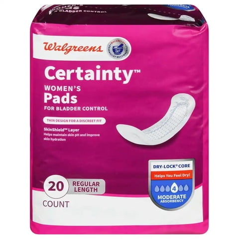Almohadillas De Control De La Vejiga Walgreens Certainty Women'S Moderate