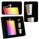 thumbnail image 3 of Set de regalo de petaca, petacas para licor para hombres con funda de cuero negro, 3 of 5