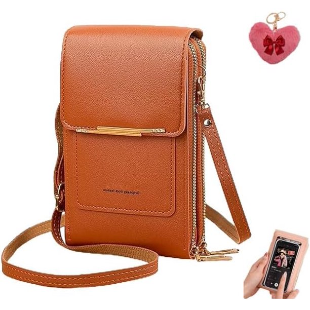 Bolso bandolera pantalla táctil mujer antirrobo móvil monedero impermeable cuero hombro organizador llaves