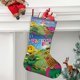 thumbnail image 2 of Barney y sus Amigos Tema: Calcetines de Navidad, fino lino blanco para colgar en escaleras y chimenea, decoración navideña para el hogar, regalo de Navidad.54cm×38cm, 2 of 5
